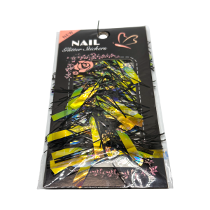 NAM24 Nail Glitter Sticker - Black-Gold Rainbow